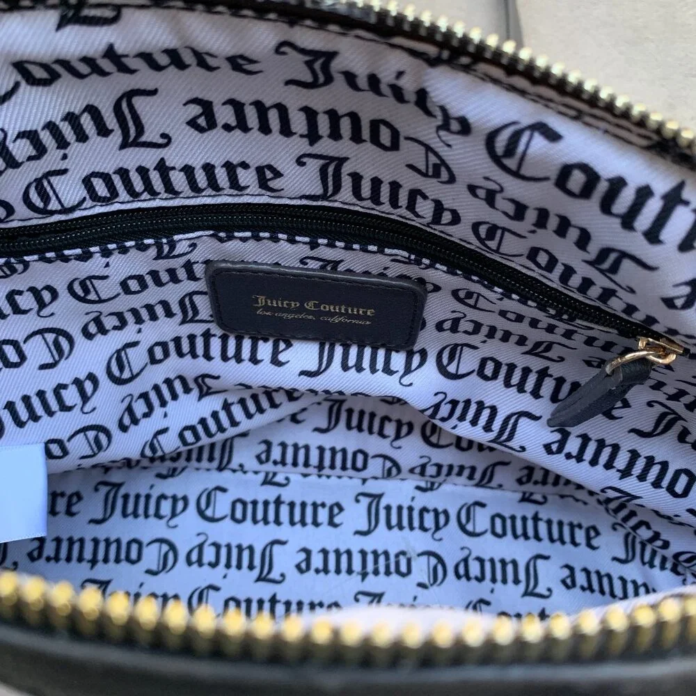 Juicy Couture Brushed Velvet and Faux Leather Handbag with Shoulder Strap - Picture 10 of 14